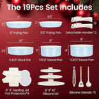 Chef Power Ceramic Nonstick Pots and Pans Set 19 Piece - Image 2
