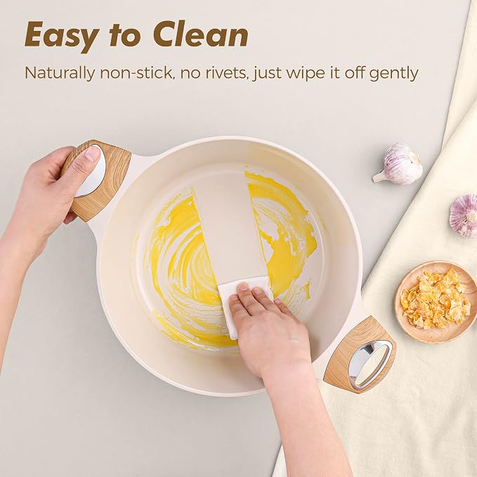 SENSARTE Ceramic Cookware Sets, Pots and Pans Set Non stick, Non toxic Healthy - Image 4