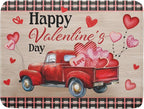 Valentine's Day Truck Dish Drying Mat 18x24 inch Love Heart Washable Absorbent by Giwawa