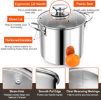 P&P CHEF 8 Quart Stainless Steel Stock Pot - Image 3