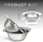 2 PCS Stainless Steel Colander, 3.5 QT 18/8 Stainless Steel Strainer, Colander - Image 2