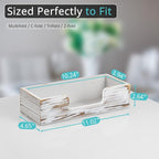 Paper Towel Dispenser Countertop, Retro White Wood Bathroom Paper Towel Holder - Image 2