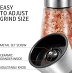 Gulex Pepper Grinder Pepper Mill, Salt Grinder Refillable, Adjustable, - Image 4