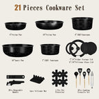 Umite Chef 21Pcs Pots and Pans Set Non Stick, Nonstick Cookware Sets Detachable - Image 2