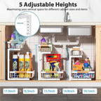 Liuoud Under Sink Organizer 2 Pack, 2 Tier Slide Out Large Capacity Height - Image 3