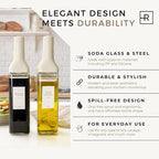 Oil Dispenser Bottle – Set of 2 12oz/350ml Oil and Vinegar Dispenser - Image 7
