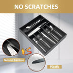 Besilord Silverware Organizer Kitchen Drawer Organizer Utensil Organizer Bamboo - Image 4