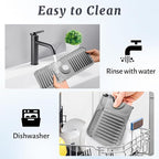 PoYang 14.6 inch Faucet Mat for Kitchen Sink Splash Guard, 7° Slope Silicone - Image 9