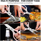 2 Pack ONEBOM Kitchen Shears, Kitchen Scissors Heavy Duty Serrated Blade - Image 3