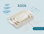 Kook Ceramic Bakeware Set, Rectangular Baking Dishes, - Image 7