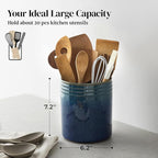 DOWAN 7.2" Kitchen Utensil Holder, Extra Large Farmhouse Utensil Holders - Image 2
