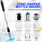 Holikme 6 Pack Bottle Brush Set, 3 Straw Brushes, 3-in-1 Bottle Cleaning Brush - Image 2