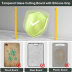LANGBOHOS Small Glass Cutting Board, Silicone Grip, Heat-Resistant, Dishwasher - Image 7