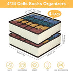 Joyoldelf Sock Drawer Organizer Divider Underwear Organizer 24-cell Fabric - Image 5