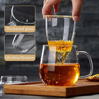 DOPUDO Large Glass Tea Cup, 34 oz Borosilicate Glass Tea Mug - Image 3