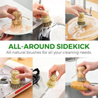 AIRNEX Bamboo Dish Brush Set of 3 - Image 7