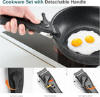 NEWBULIG 12-Piece Nonstick Cookware Set, Detachable Handle Pots and Pans - Image 6