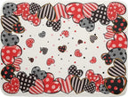 Red Heart Dish Drying Mat 18"x24" Love Dots Microfiber Dish Drainer Rack Mat by Giwawa