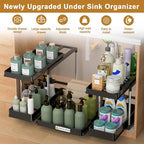NIUXX Expandable Under Sink Organizer: 2 Tier Under Cabinet Organizer - Image 6