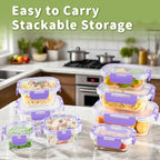 HOMBERKING 8 Pack Glass Food Storage Containers - Image 3