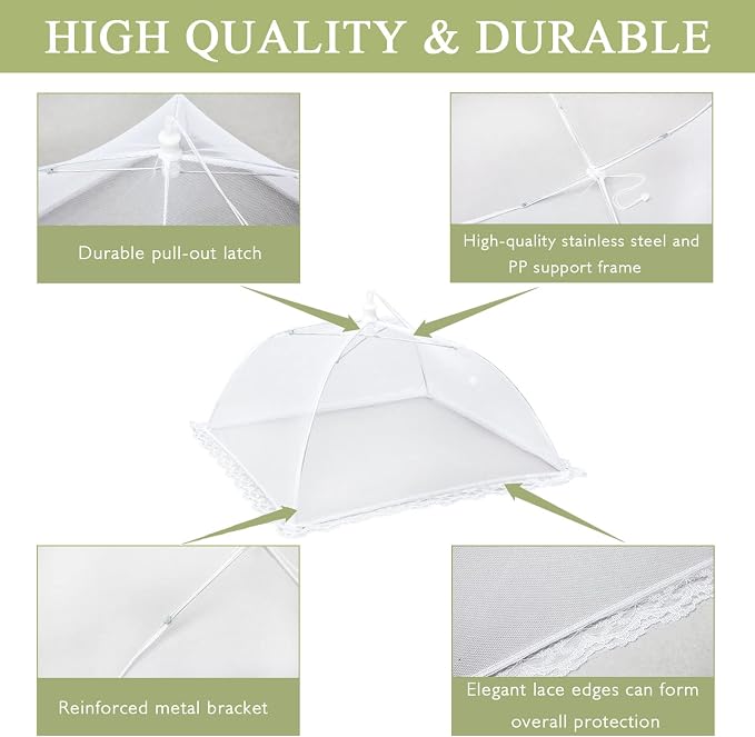 Food Covers Food Tent for Outside Mesh to Keep Bugs away, 2 Extra Large Size - Image 2