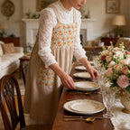 Uaussi Cotton Linen Apron Cross Back Work Apron - Image 7