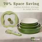CAROTE 11pcs Ceramic Cookware Set, Pots and Pans Set Non stick, Induction - Image 3
