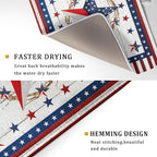 Giwawa Patriotic Stars Dish Drying Mat 4th of July America Star Wreath Dish - Image 3