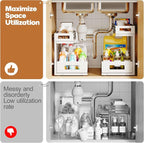 2-Pack 17"Deep Under Sink Organizer And Storage, 2-Tier L-Shaped Pull Out - Image 8