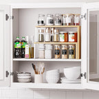 Cabinet Organizer Shelf, 2-Tier Kitchen Counter Organizer Corner Shelves Coffee - Image 5