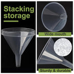 6 Pack Plastic Funnels, 4.6 Inch Multi-Purpose Clear Plastic Funnels - Image 3