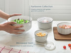KooK Serving Bowls, with Lids, Ceramic Nesting Bowls, Microwave and Dishwasher - Image 3
