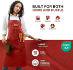 Cotton Canvas Apron for Women & Men – Adjustable Neck Strap & Waist Ties - Image 4
