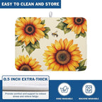 Spring Summer Dish Drying Mat 18x24 Inch Absorbent Reversible Sunflower Drying - Image 4