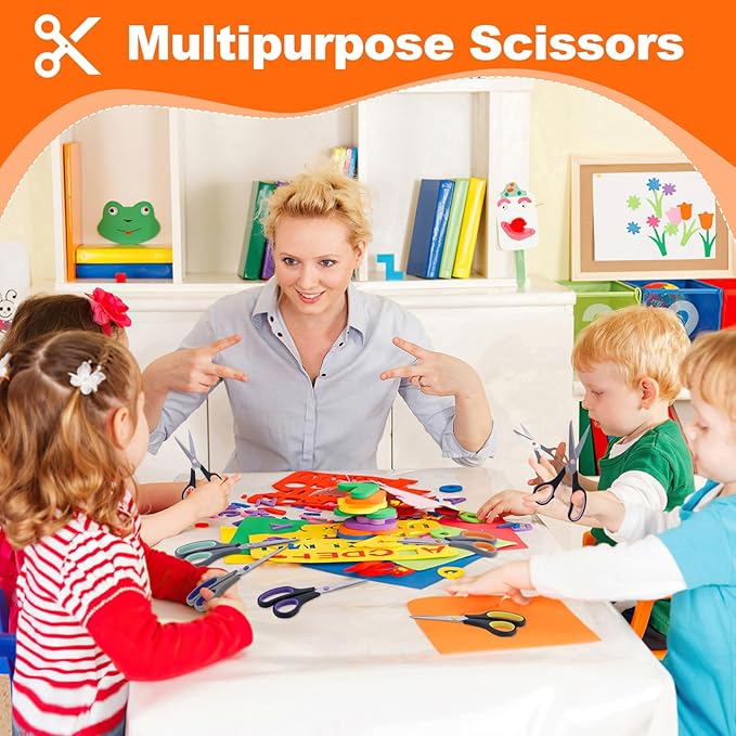 Scissors for Office School Supplies, Hnncugty 8" Scissors All Purpose Bulk Set - Image 6