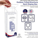 Outdoor Brochure Holder Holds 4" x 9" Advertising Trifolds Clear Acrylic Wall - Image 6