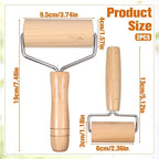 2 Pack Small Rolling Pin Wooden Dough Roller Pizza French Mini Baking roller Set - Image 2