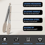 Tongs for Cooking, 600ºF High Heat-Resistant Stainless Steel Kitchen Tongs - Image 4