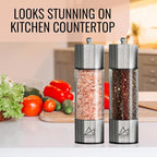 Salt and Pepper Grinder Set Manual 2 Pack | Large Round Salt and Pepper Shakers - Image 9