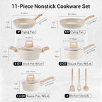 M MELENTA Pots and Pans Set Non Stick, Non Toxic Induction Kitchen Cookware Sets - Image 2
