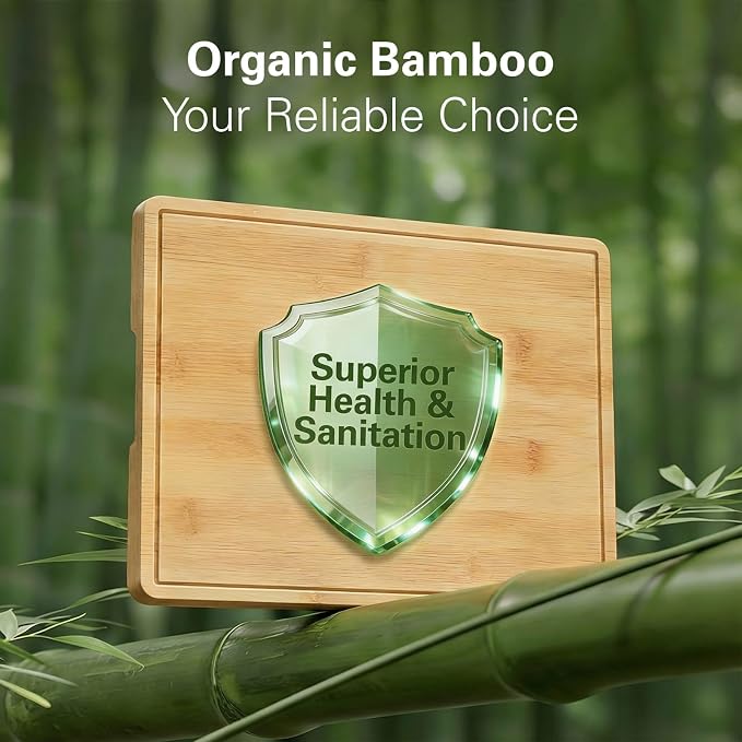Zarler Bamboo Cutting Boards for Kitchen, 3 Piece Durable Wood Cutting Board - Image 2