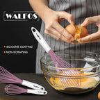 Walfos Whisk, Silicone Whisks for Cooking & Baking Non Scratch Rubber Coated - Image 6