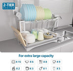 B-Land Dish Drying Rack: 2 Tier Dish Racks - Image 2