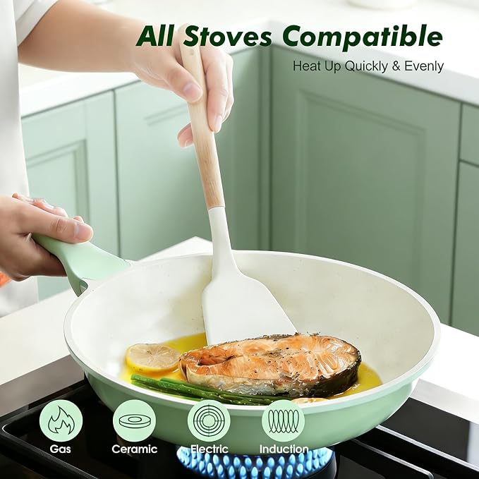 SENSARTE Nonstick Ceramic Frying Pan Skillet, 8 Inch Omelet Pan, Healthy Non - Image 3