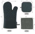 KEGOUU Oven Mitts and Pot Holders 6pcs Set, Kitchen Oven Glove High Heat - Image 2