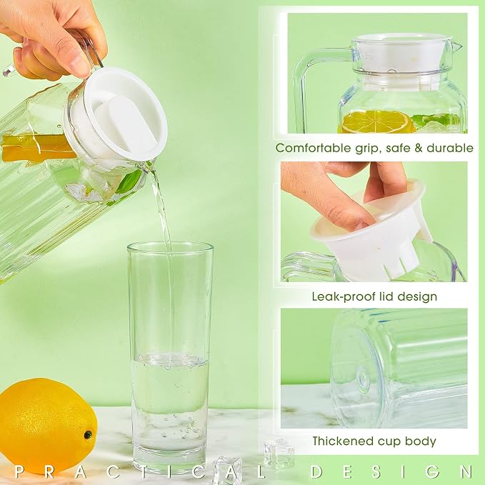 Panitay 2 Pcs 68 Ounces Plastic Pitcher - Image 3