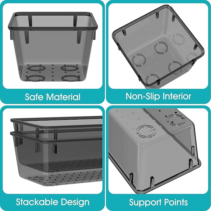 StorMiracle 23 PCS Clear Plastic Drawer Organizers Set, 4 Size Desk Drawer - Image 3