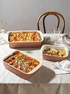 LE TAUCI Deep Casserole Dishes for Oven, 13.7”x9.6” Ceramic Baking Dish Set - Image 4