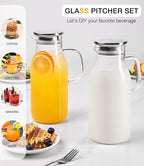 LUNA&MANTHA 2 Pack 2 Liter 68 oz Glass Pitcher - Image 7