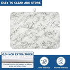 White Grey Marble Dish Drying Mat - Image 5